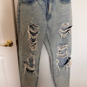 Distressed Light Blue Jeans